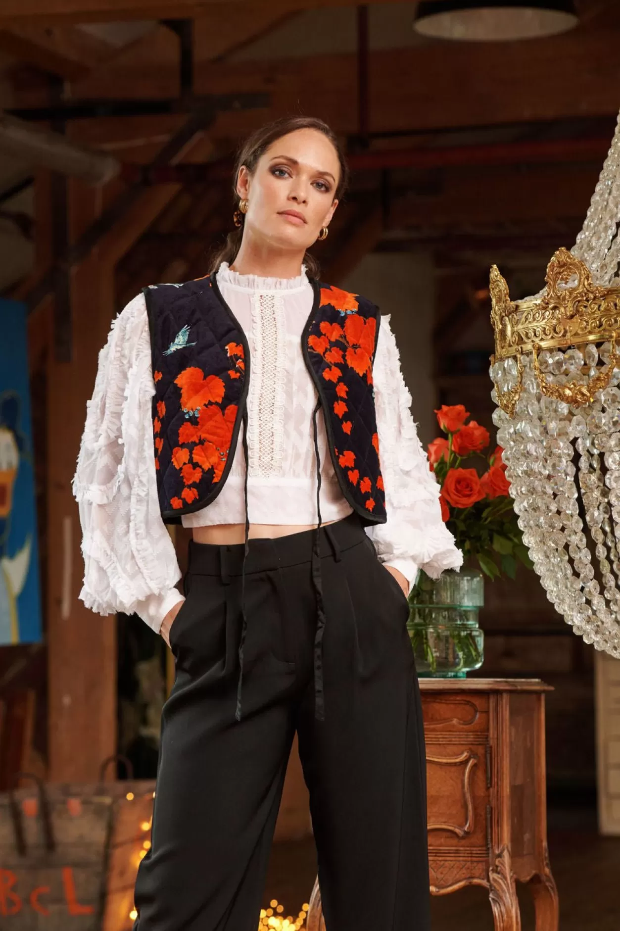 Women One Hundred Stars Acer Black Gilet