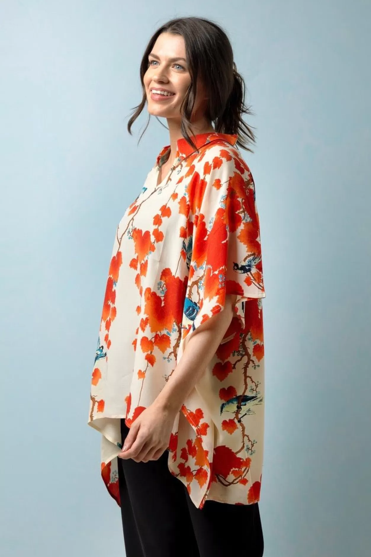 Women One Hundred Stars Acer Red Tunic Top