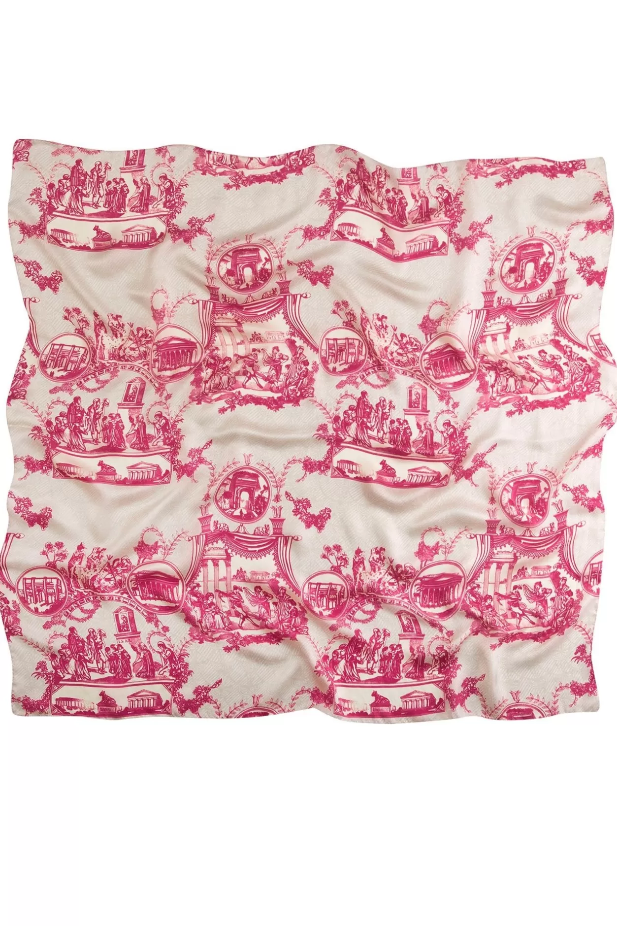 One Hundred Stars Ancient Columns Pink Silk Scarf