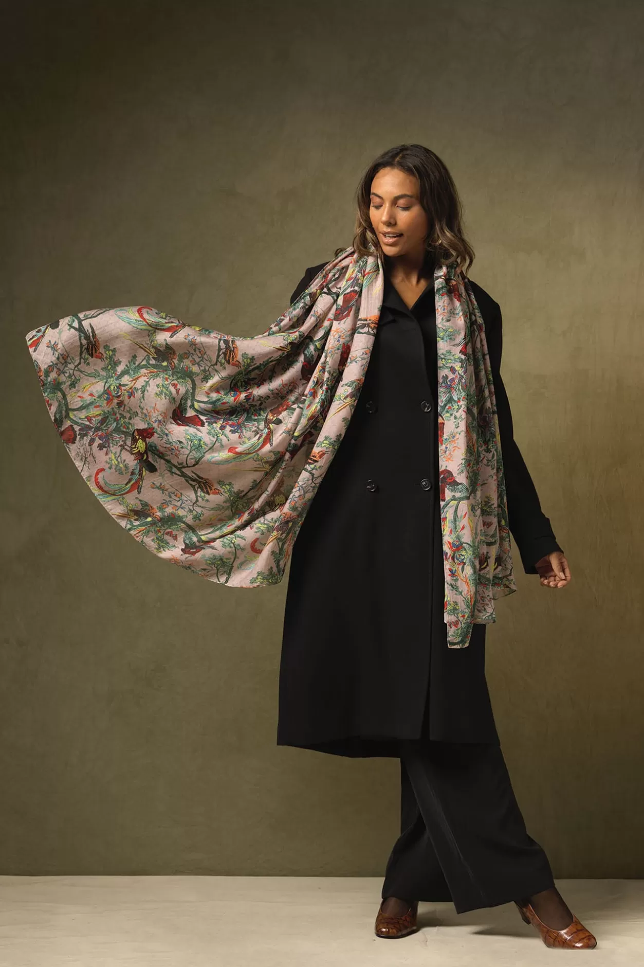 One Hundred Stars Chinoiserie Pink Scarf