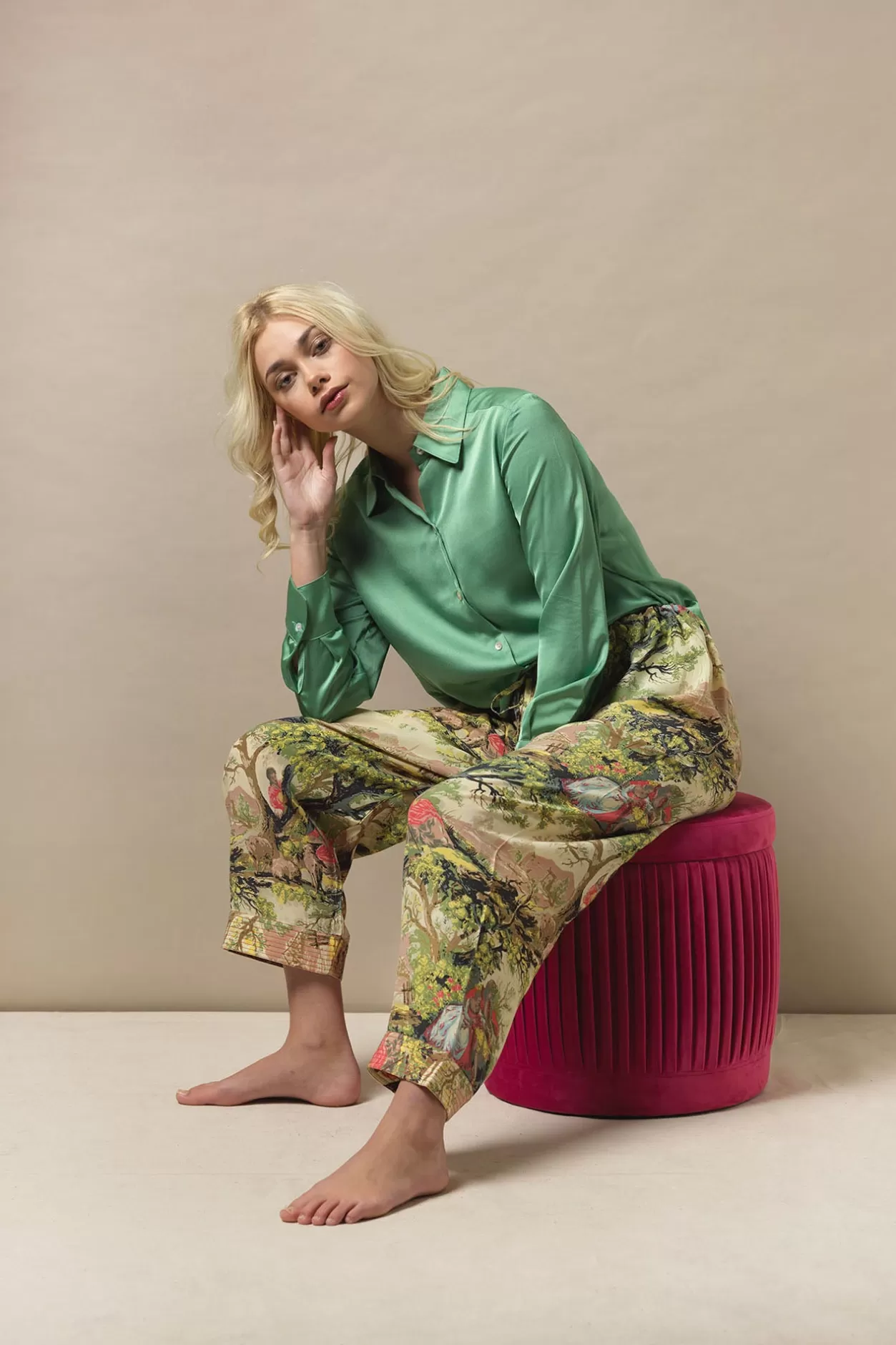 Women One Hundred Stars Country Toile Pants