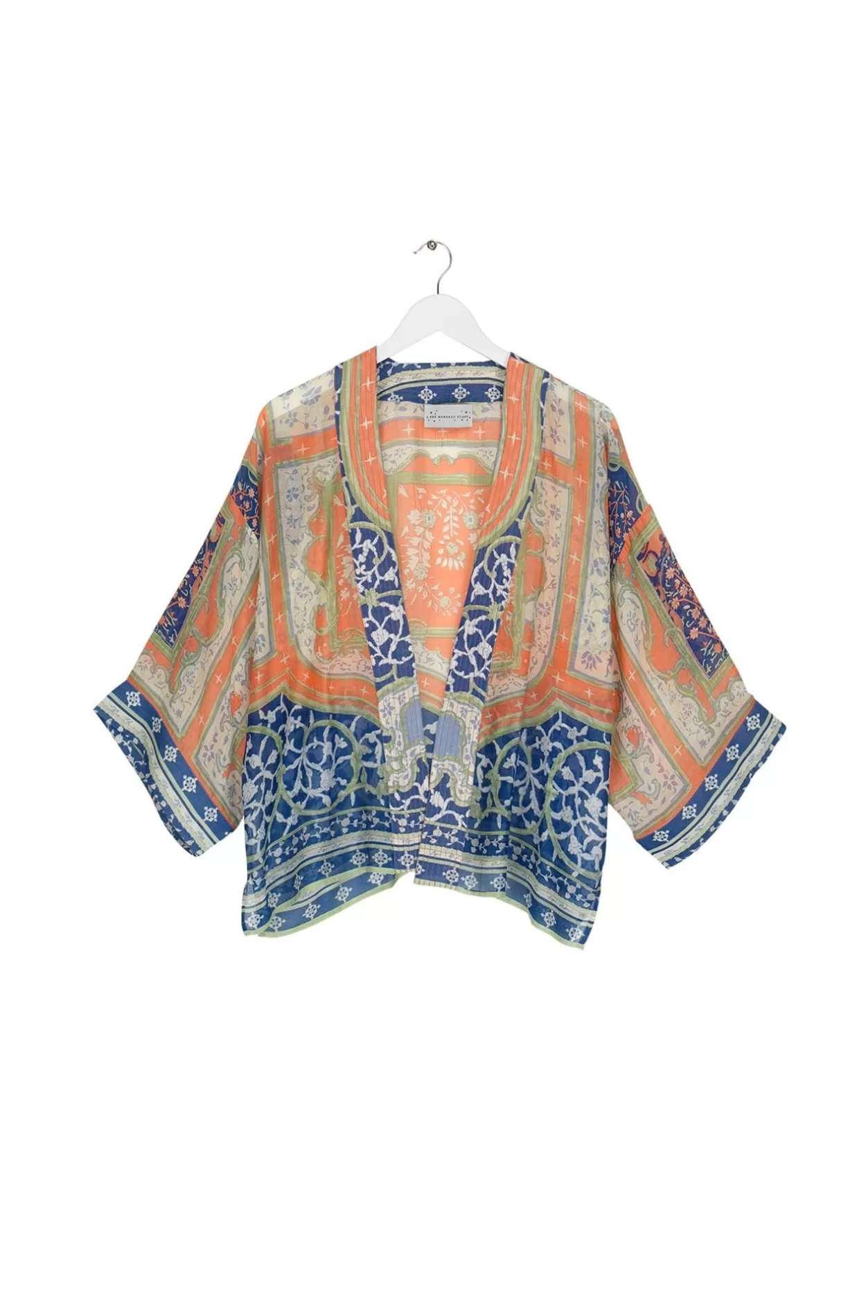 Women One Hundred Stars Indian Summer Blue Kimono