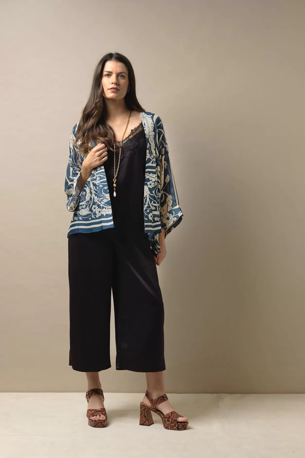 Women One Hundred Stars Jaipur Blue Kimono