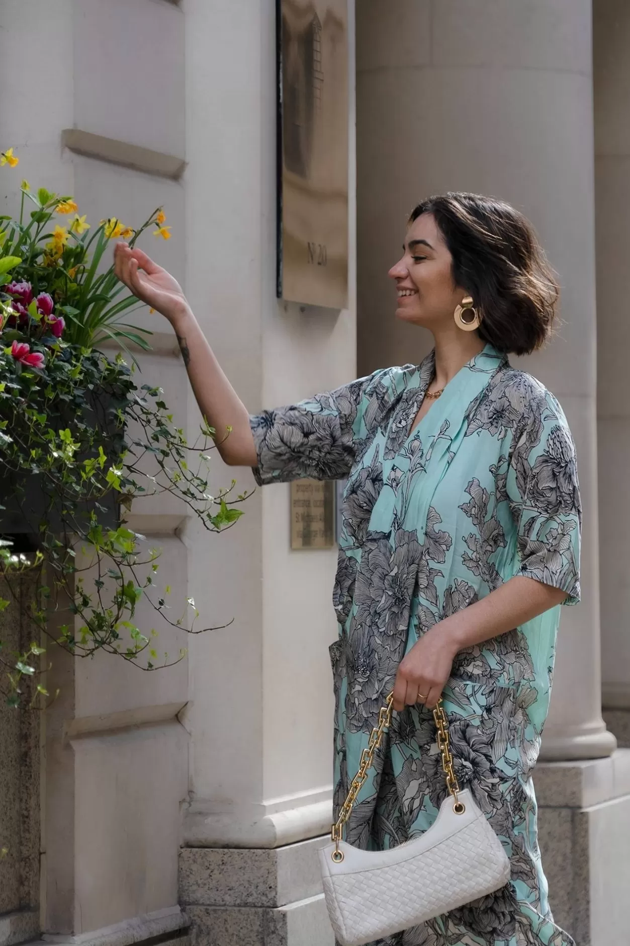 Women One Hundred Stars Kew Etched Floral Aqua Rachel Dress
