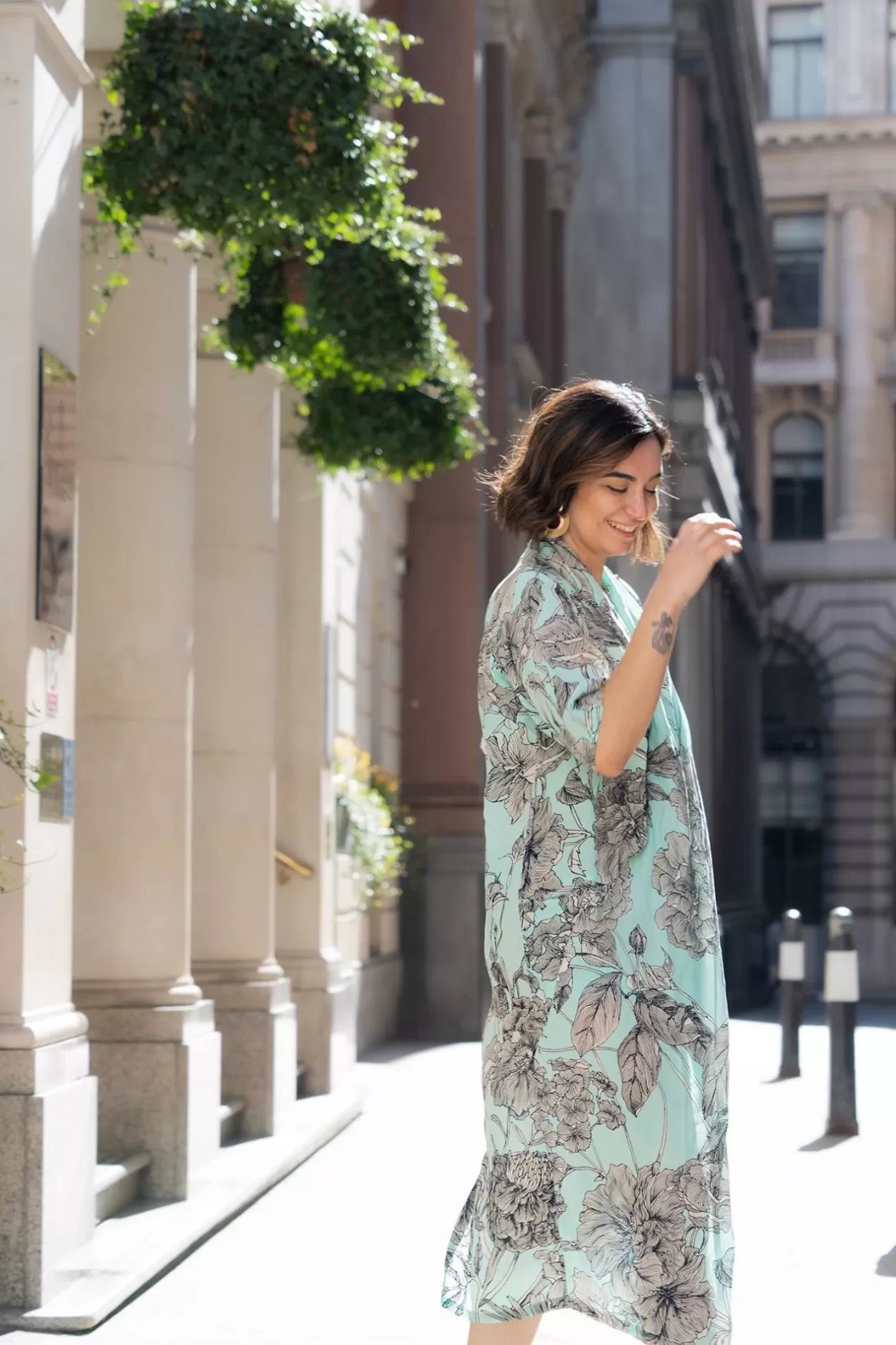 kew_etched_floral_aqua_rachel_dress_3.webp Women One Hundred Stars Kew Etched Floral Aqua Rachel Dress