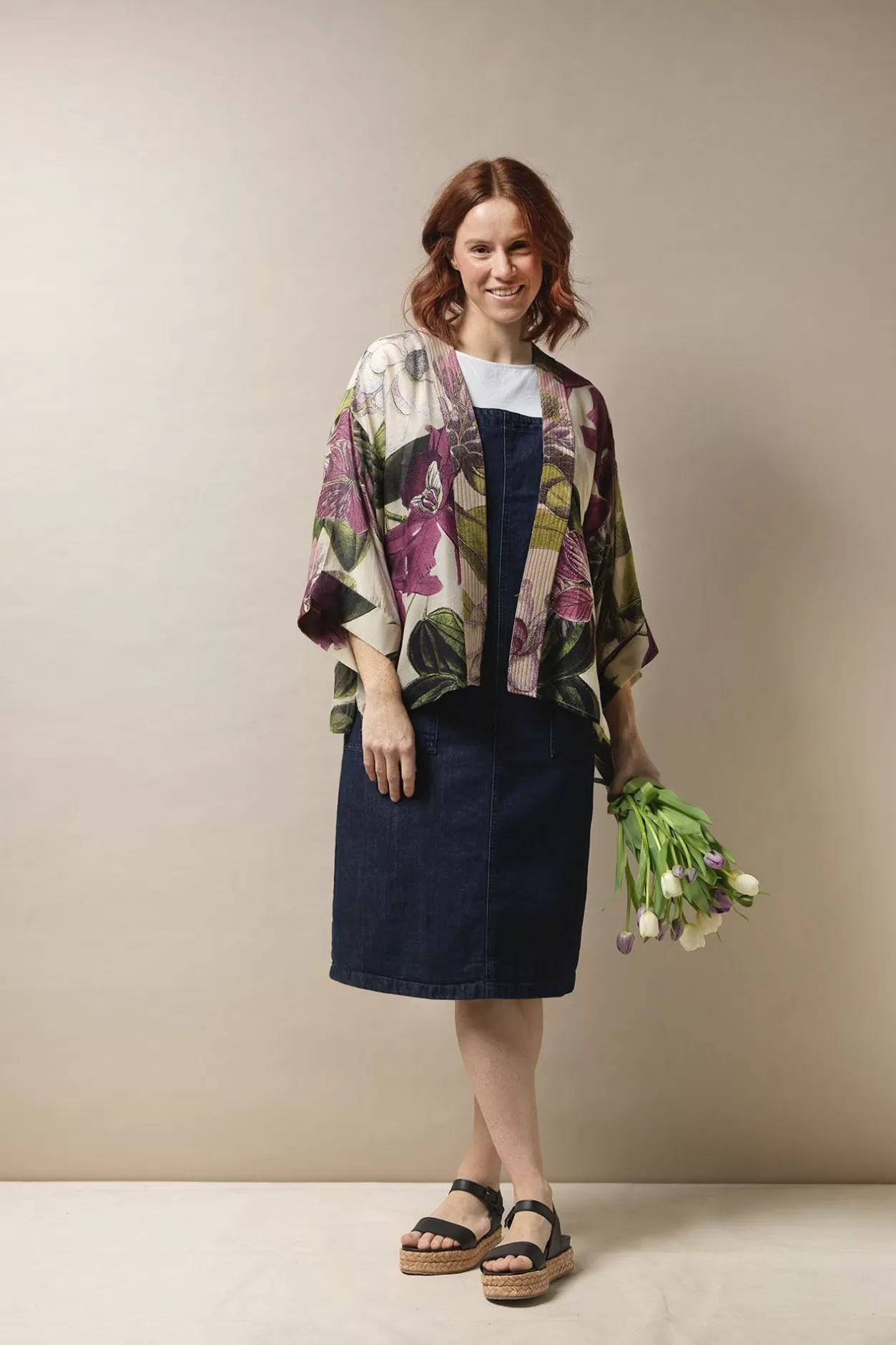 Women One Hundred Stars Kew Protea Stone Kimono