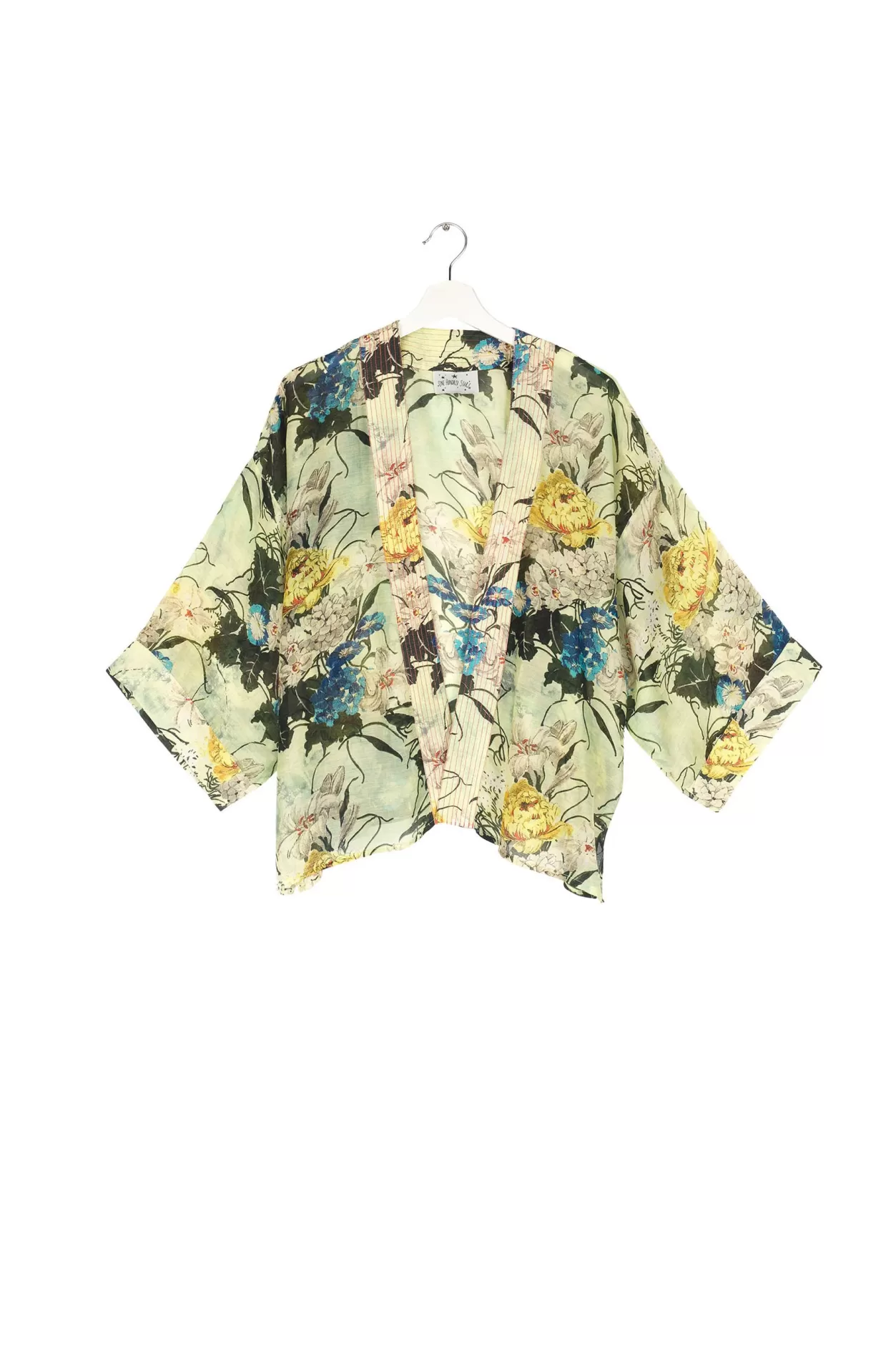 Women One Hundred Stars Lily Verdigris Kimono