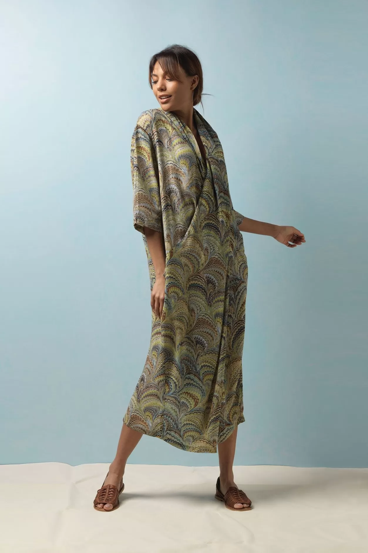Women One Hundred Stars Marbled Green Rachel Dress