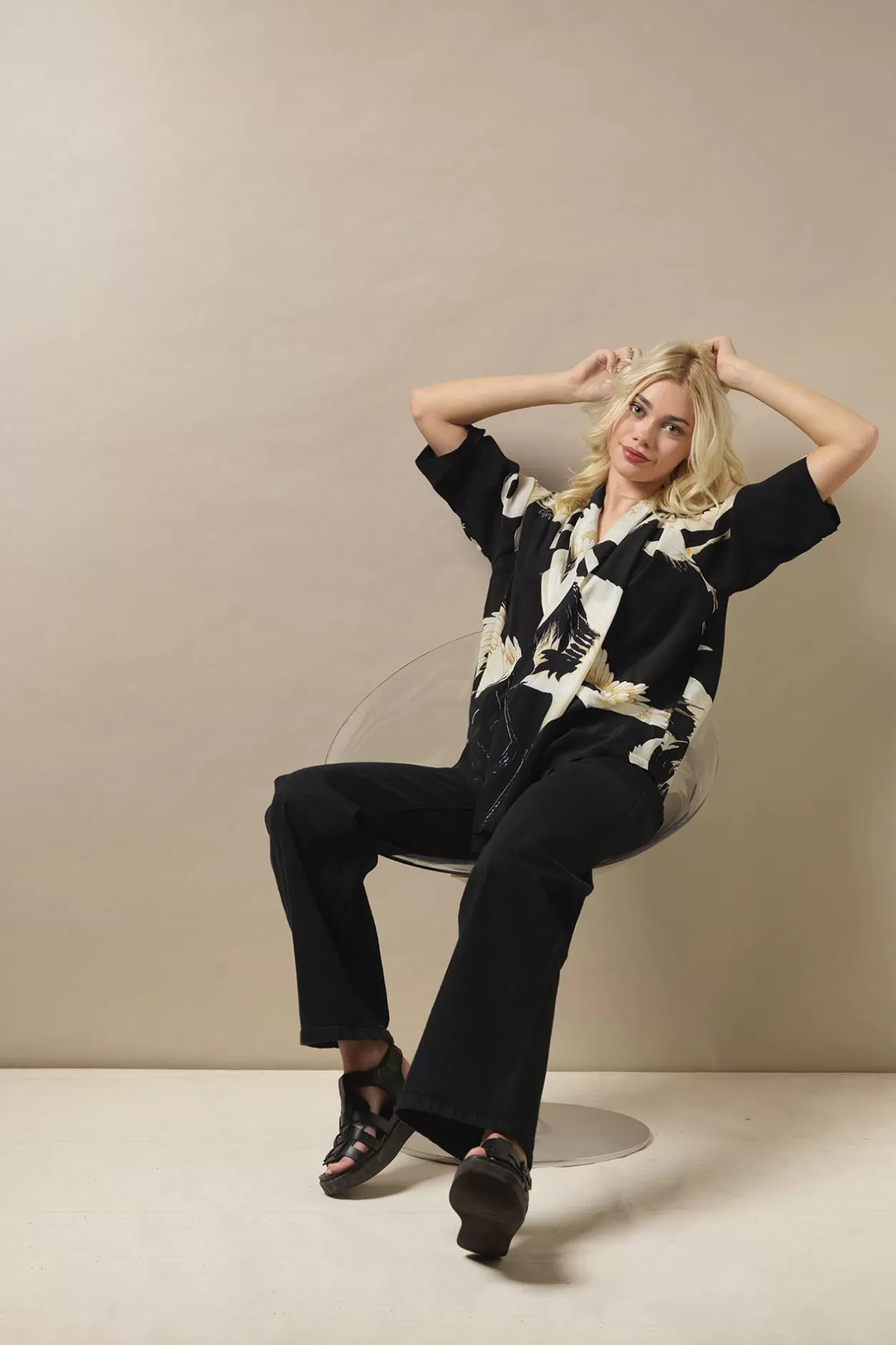 Women One Hundred Stars Stork Black Rachel Top