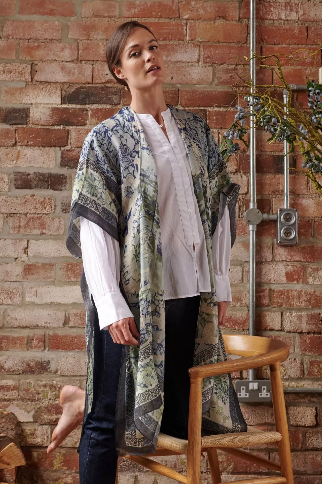 Women One Hundred Stars Tapestry Sea Wool Throwover